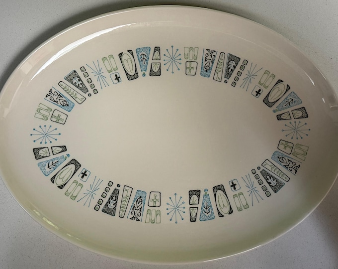 Vintage Platter Dish MCM Color Craft Taylor Smith Taylor Jamaica Bay  Atomic Era 50s
