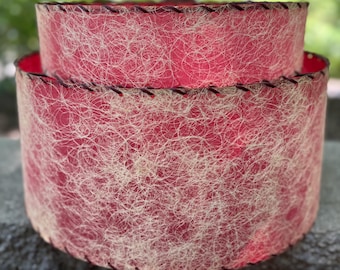 Vintage MCM Red Fiberglass Shade Mid Century Modern Lighting Atomic 1950s 2-Tier