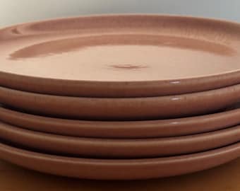 Vintage MCM Russel Wright 6" Bread Plates Dishes Coral Pink STEUBENVILLE USA