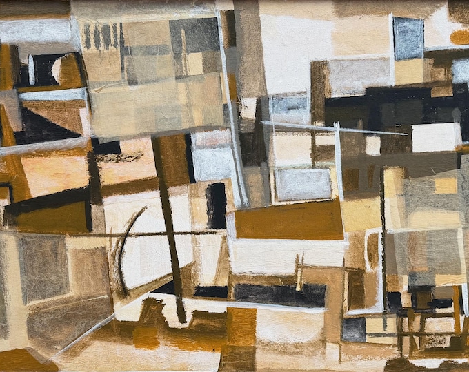 Large Vintage MCM Abstract Expressionist Painting Mid Century Modern Weinheimer 1960s