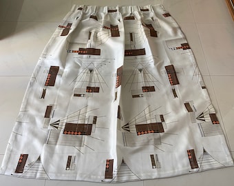 Vintage 50s 60s Fiberglass Curtain Panel Mid Century Modern Atomic Era Geometric Design