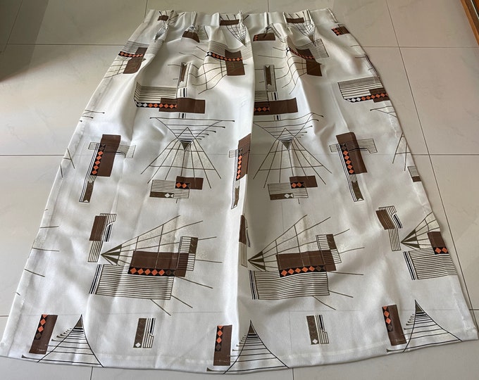 Vintage 50s 60s Fiberglass Curtain Panel Mid Century Modern Atomic Era Geometric Design
