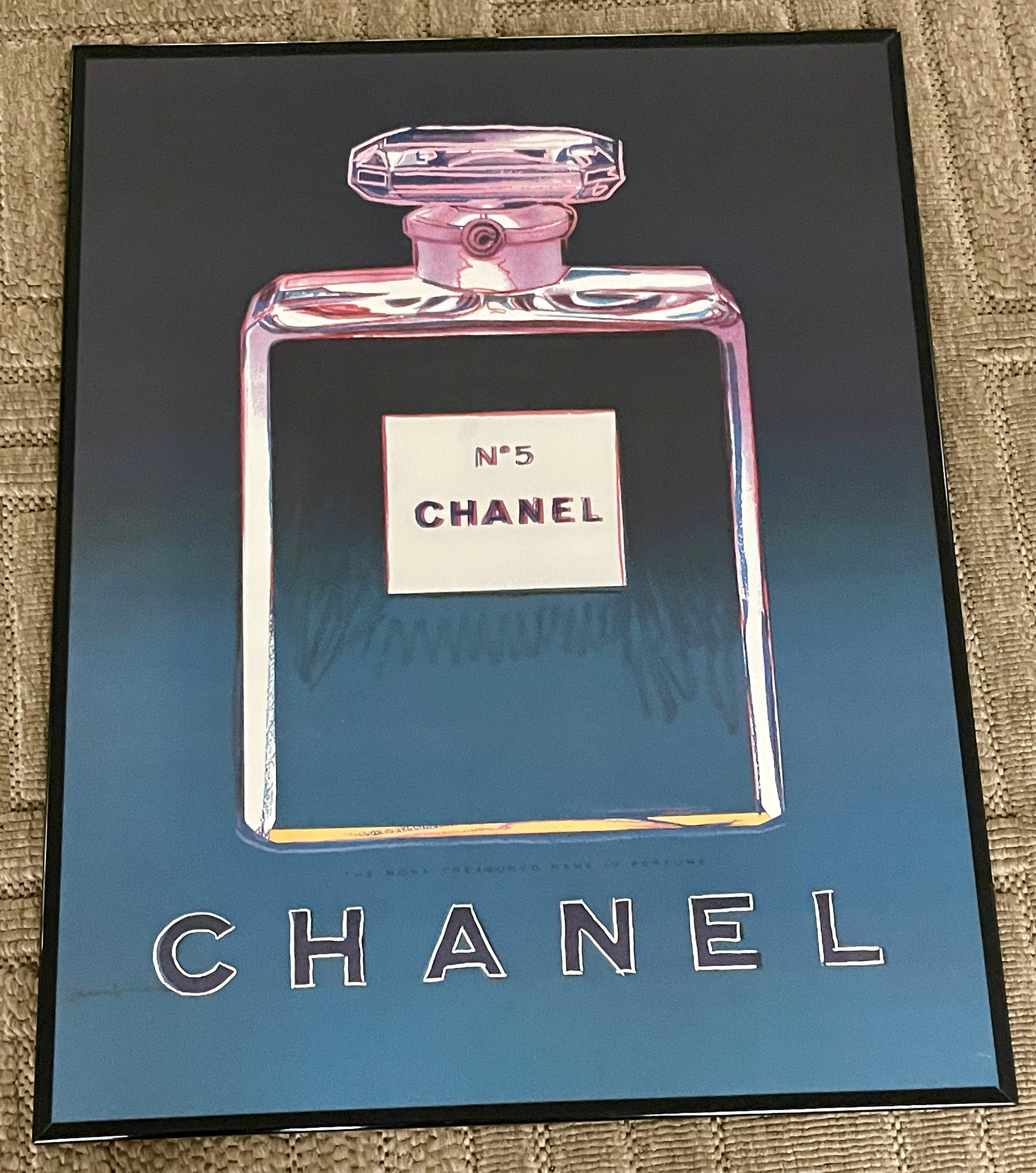 Vintage 90s Andy Warhol Blue Chanel No. 5 Perfume Pop Art 