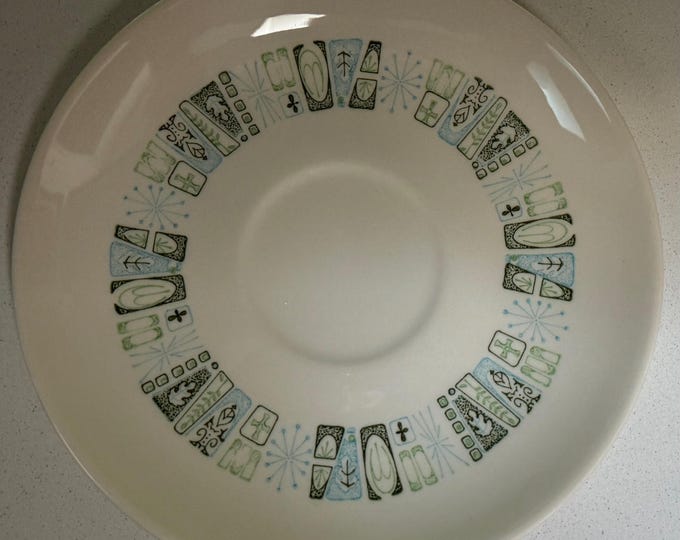 Vintage Round Saucer MCM Color Craft Taylor Smith Taylor Jamaica Bay Atomic Era 50s