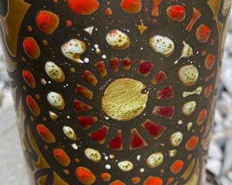 Vintage 60s Wilmar Cylindrical Ceramic Pottery Lamp Mid Century Modern Lighting