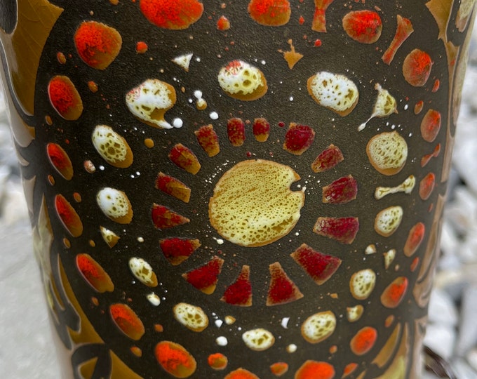 Vintage 60s Wilmar Cylindrical Ceramic Pottery Lamp Mid Century Modern Lighting