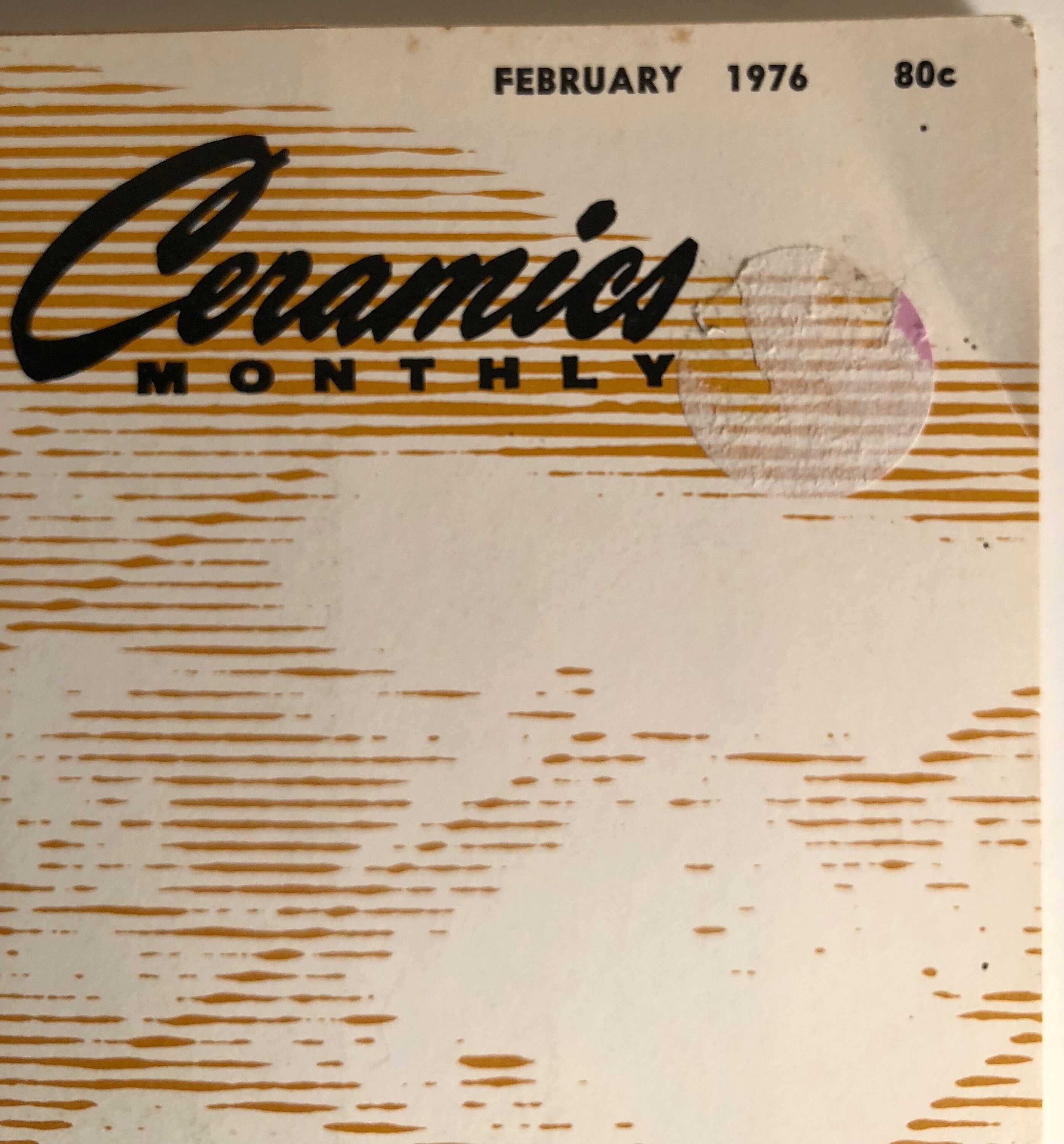 Vintage 70s Ceramics Monthly Back Issue Magazine Pottery February 1976