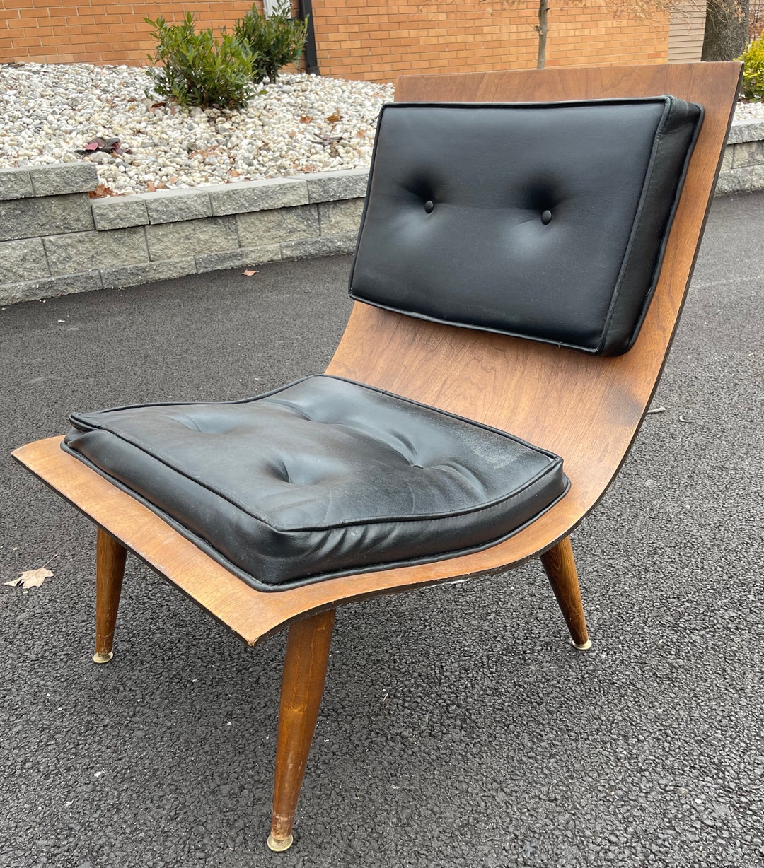 Vintage Carter Brothers Scoop Lounge Chair Mid Century Modern Molded