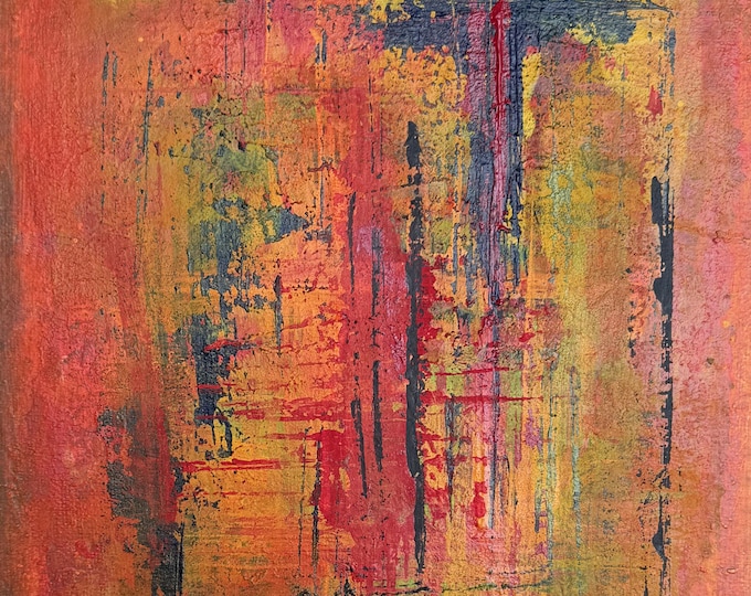 Vintage MCM Abstract Expressionist Acrylic Painting Mid Century Modern Art - 4
