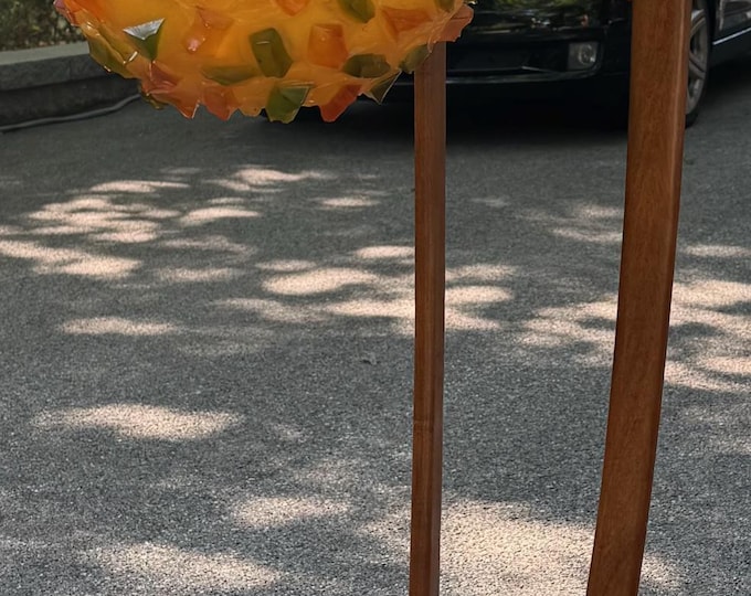 Vintage VH WOOLUMS Wood Floor Lamp Sculptural Chunky Shade Mid Century MCM Lighting (local pick-up only)