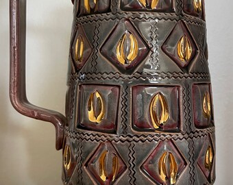 Vintage 60s VIMAX Pitcher Vase Mid Century Modern Italy Decorative Hand-Painted