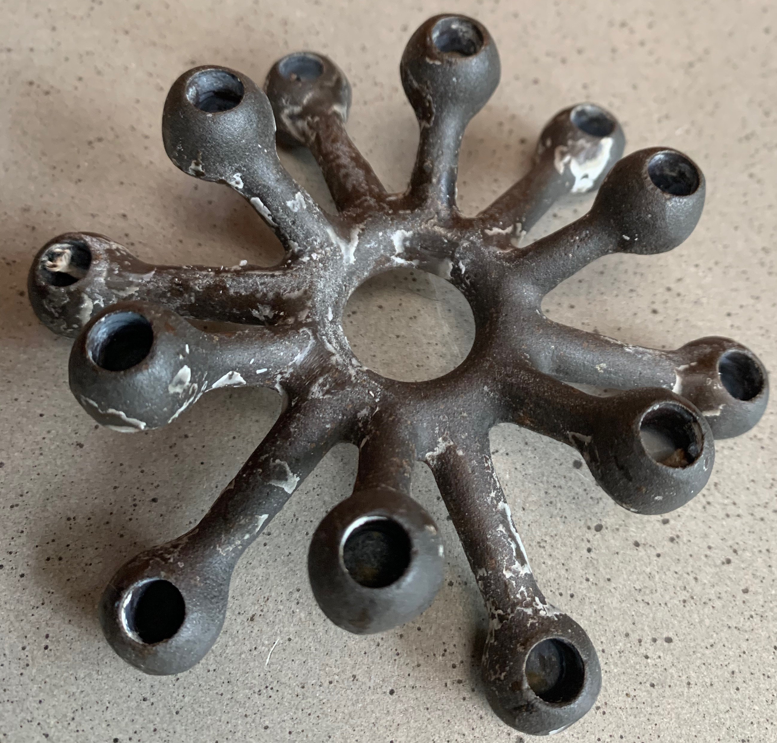 Vintage Dansk Cast Iron Spider Candle Holder Denmark Mid Century Modern