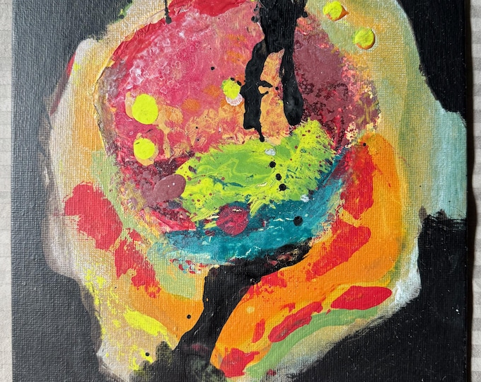 Contemporary Multi-Color Abstract Acrylic Painting Modern Art Wall Hanging - E