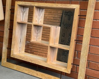 Vintage 1950s Mirrored Wood Metal Shadow Box Atomic Era Mid