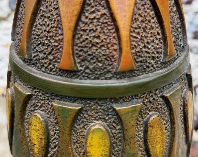 Vintage MCM Ceramic Lamp Textured Teardrops Mid Century Modern Lighting 1960s