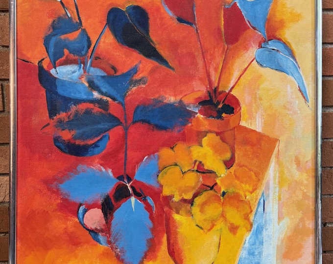 Vintage Floral Flowers Plants Still Life Oil Painting Modern Art Wall Hanging