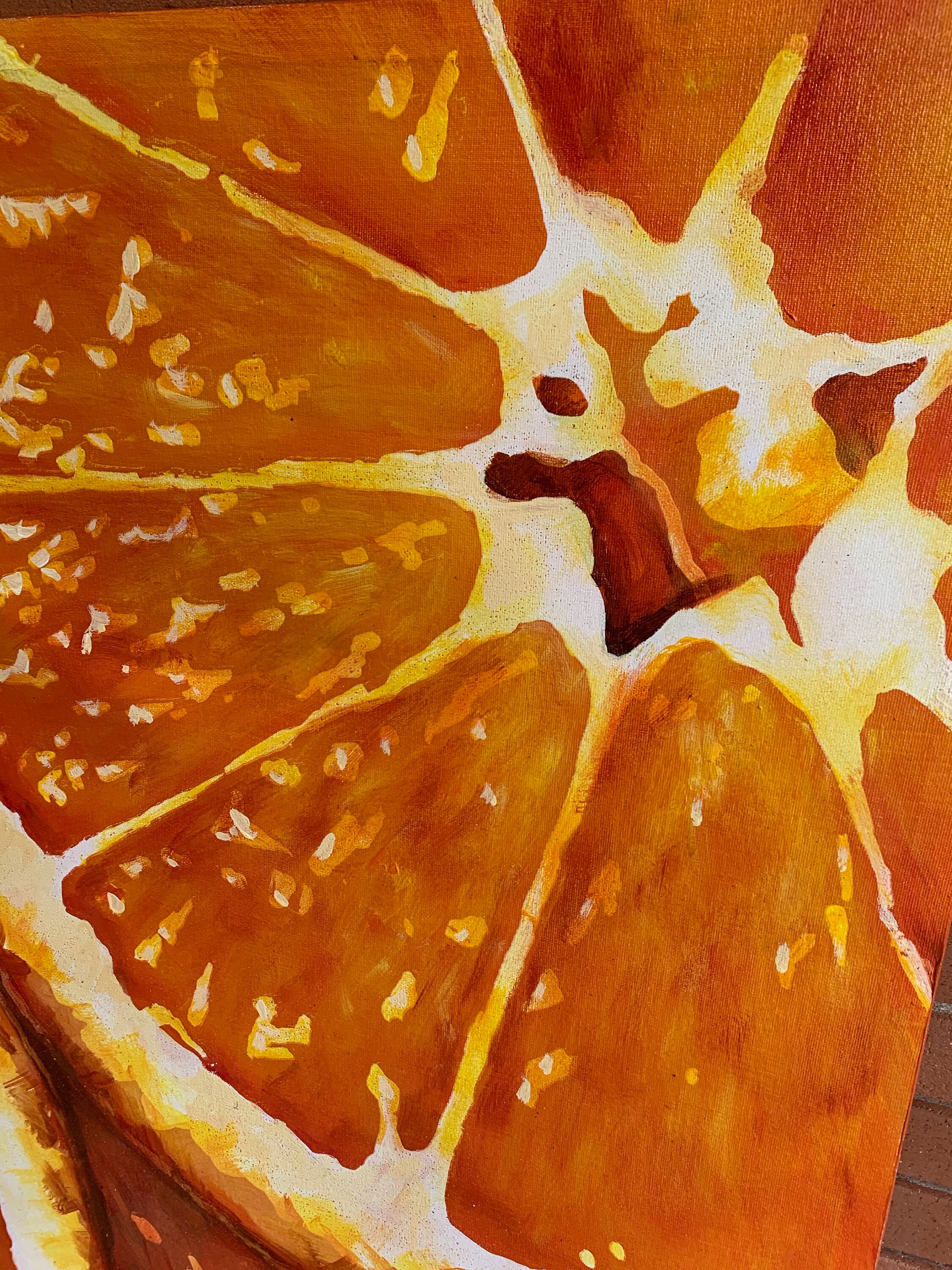 Orange Citrus Fruit Oil Painting Wall Hanging Modern Pop Art Etsy