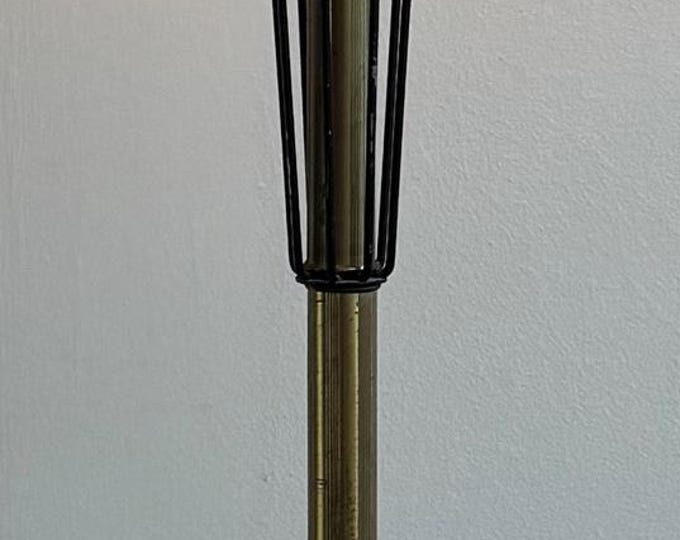 Vintage MCM Atomic Black Wire Metal Floor Lamp Mid Century Modern Lighting 50s