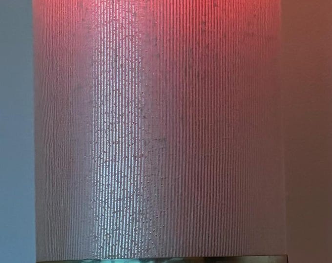Vintage Asian Cylinder MCM Lamp Mid Century Modern Lighting Reeded Iron Metal