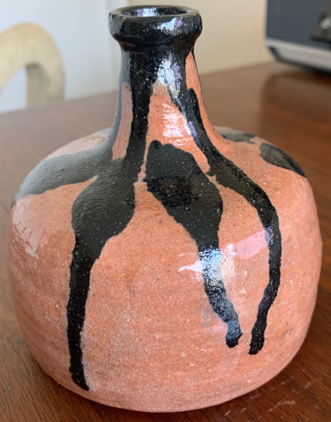 Vintage 70s Stoneware Ceramic Studio Pottery Vase Vessel Mid Etsy