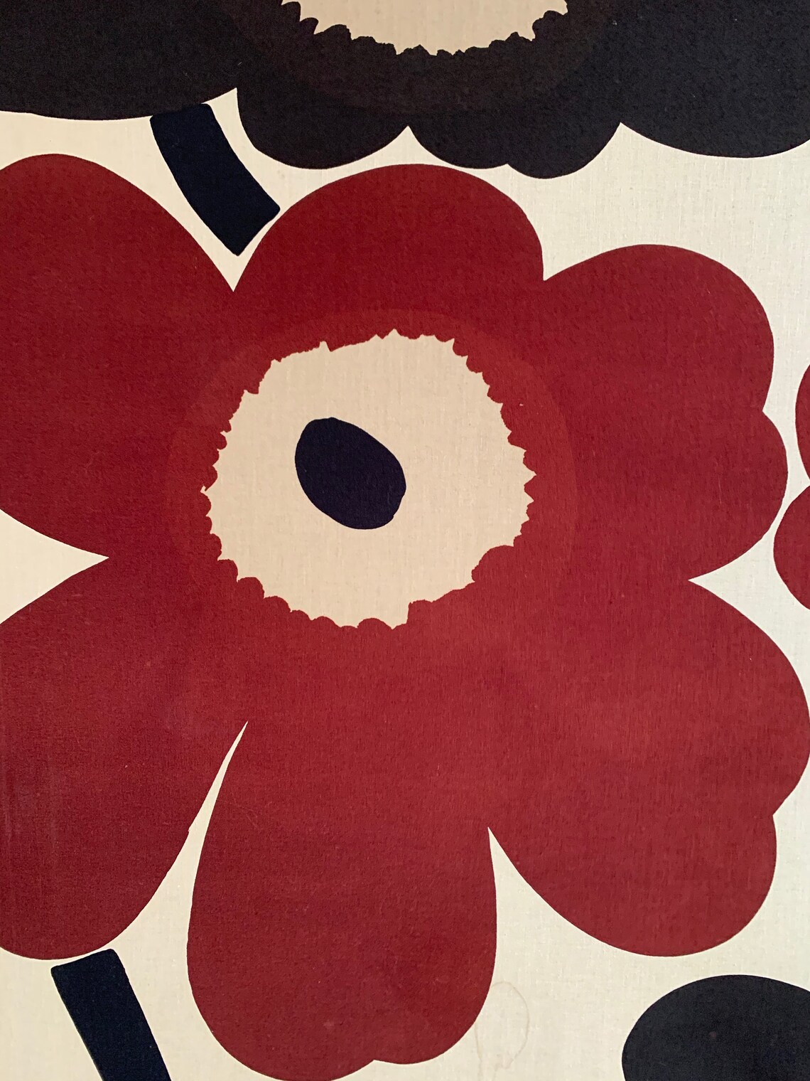 Bold Vintage 60s Marimekko Unikko Cloth Wall Hanging Tapestry Etsy