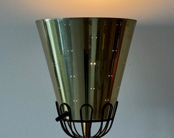 Vintage 1950s Brass Metal Floor Lamp Mid Century MCM Modern Lighting Atomic Era