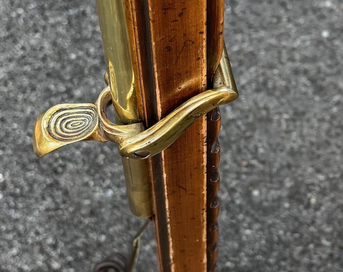 Vintage Wood Ratchet Brass STIFFEL Floor Lamp Adjustable Modern Lighting 70s