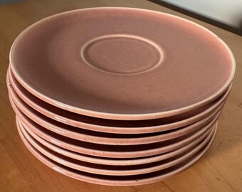 Vintage MCM Russel Wright Saucers Coral Pink STEUBENVILLE USA Mid Century Modern