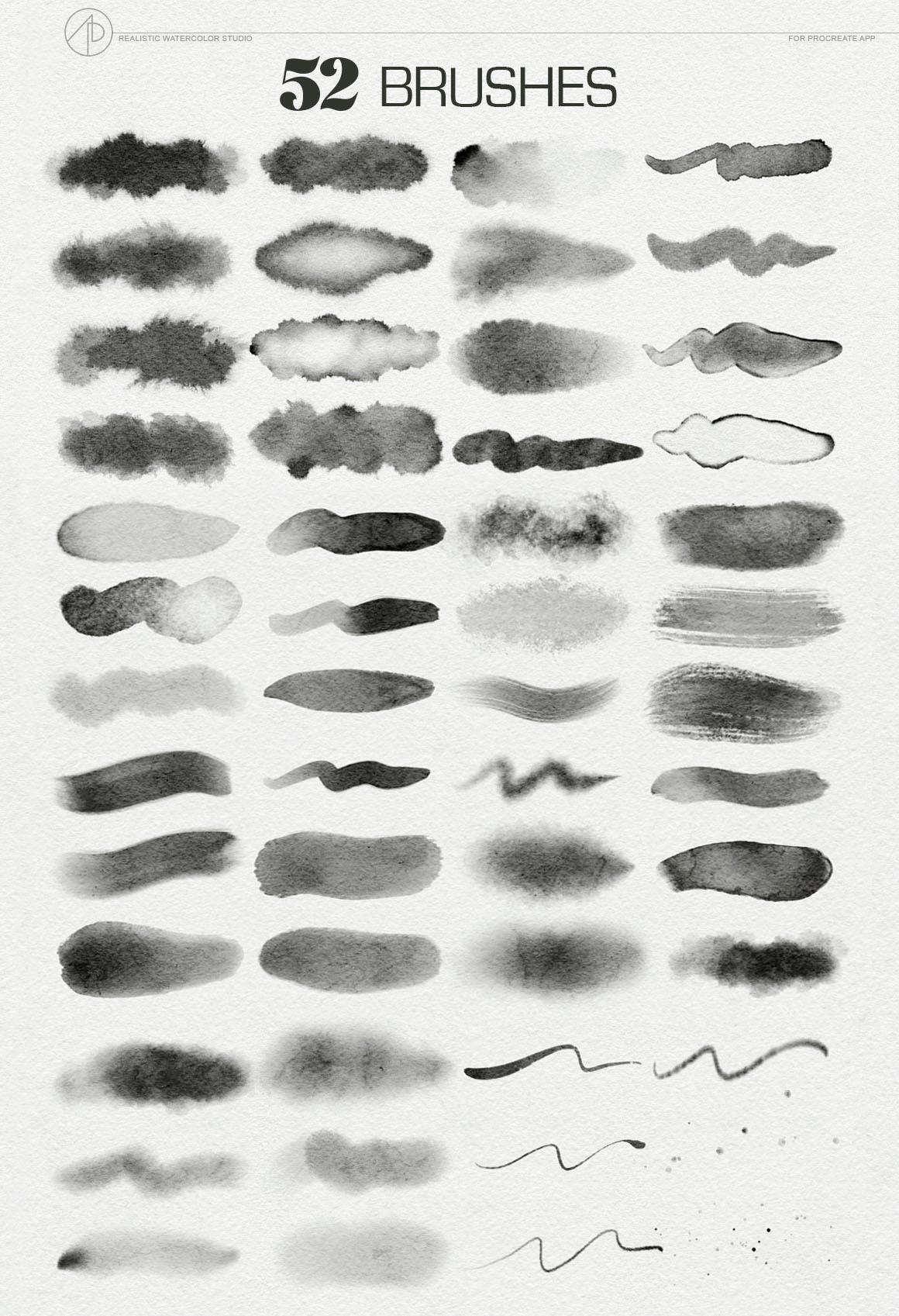 Realistic Watercolor Brushes Kit for Procreate – Digital Painting ...