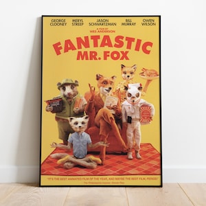 Poster di Fantastic Mr. Fox / Pronto per la stampa di alta qualità / Stampa su carta opaca / Arte cinematografica / Poster del film in regalo