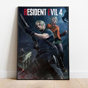 Resident Evil 4 Poster | Leon Scott Kennedy Wall Art | Matte Paper Print | Video Game Art | Gift Game Poster