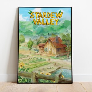 Poster di Stardew Valley / Arte murale di Pelican Town / Stampa su carta opaca / Arte del videogioco / Poster regalo del gioco