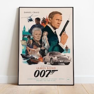 Póster de la película James Bond / Impresión en papel mate de alta calidad / Arte cinematográfico / Póster de película para regalo
