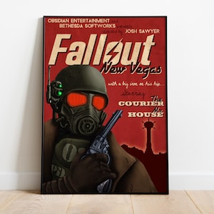Fallout New Vegas Game Poster | The Courier Wall Art | Matte Paper Print | Video Game Art | Gift Game Poster