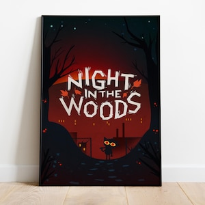 Nacht im Wald Poster | Mae Borowski Wandkunst | Matte Papierdruck | Videospielkunst | Geschenk Spiel Poster