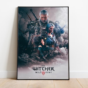 The Witcher 3 Wild Hunt Game Poster | Geralt of Rivia Wall Art | Matte Paper Print | Video Game Art | Gift Game Poster