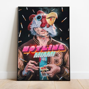 Hotline Miami Poster | Jacket Wall Art | Matte Paper Print | Video Game Art | Gift Game Poster
