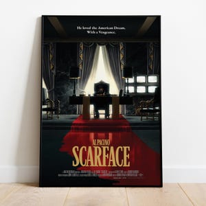 Narbengesicht Poster | Hohe Qualität bereit zum Drucken | Matte Papierdruck | Film & Filmkunst | Geschenk Film Poster