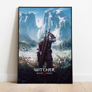 The Witcher 3 Wild Hunt Game Poster | Geralt of Rivia Wall Art | Matte Paper Print | Video Game Art | Gift Game Poster