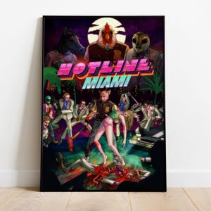 Hotline Miami Poster | Jacket Wall Art | Matte Paper Print | Video Game Art | Gift Game Poster