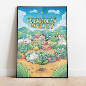 Stardew Valley Poster | Pelican Town Wall Art | Matte Paper Print | Video Game Art | Gift Game Poster