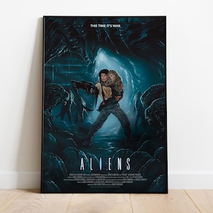 Póster de extraterrestre / Impresión en papel mate de alta calidad / Arte cinematográfico / Póster de película para regalo