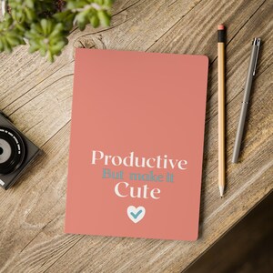 Cute Productive Softcover Journal with Inside Prints, Perfect for Gift, Note-taking, Planning, Journaling, School Supplies