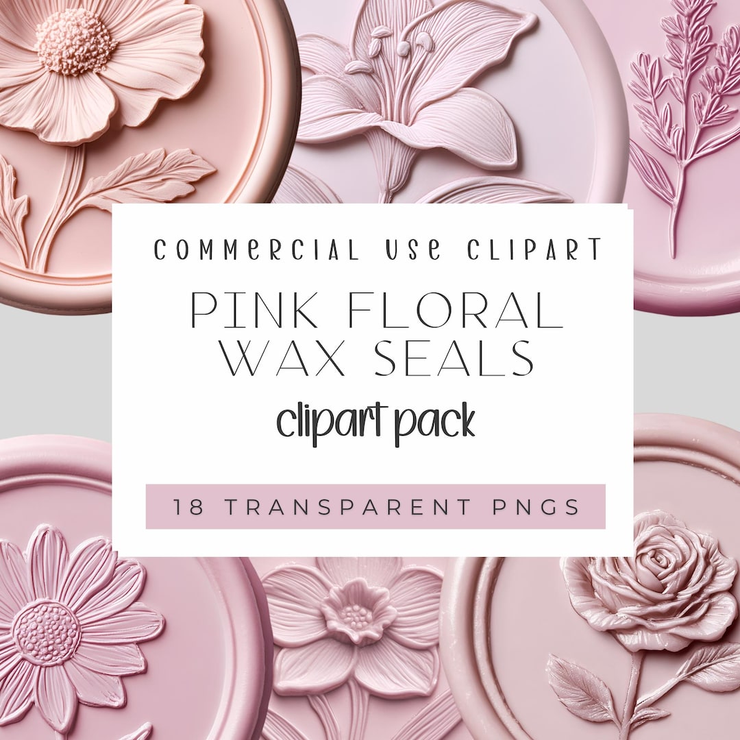 pink-floral-wax-seals-clipart-300-dpi-transparent-background