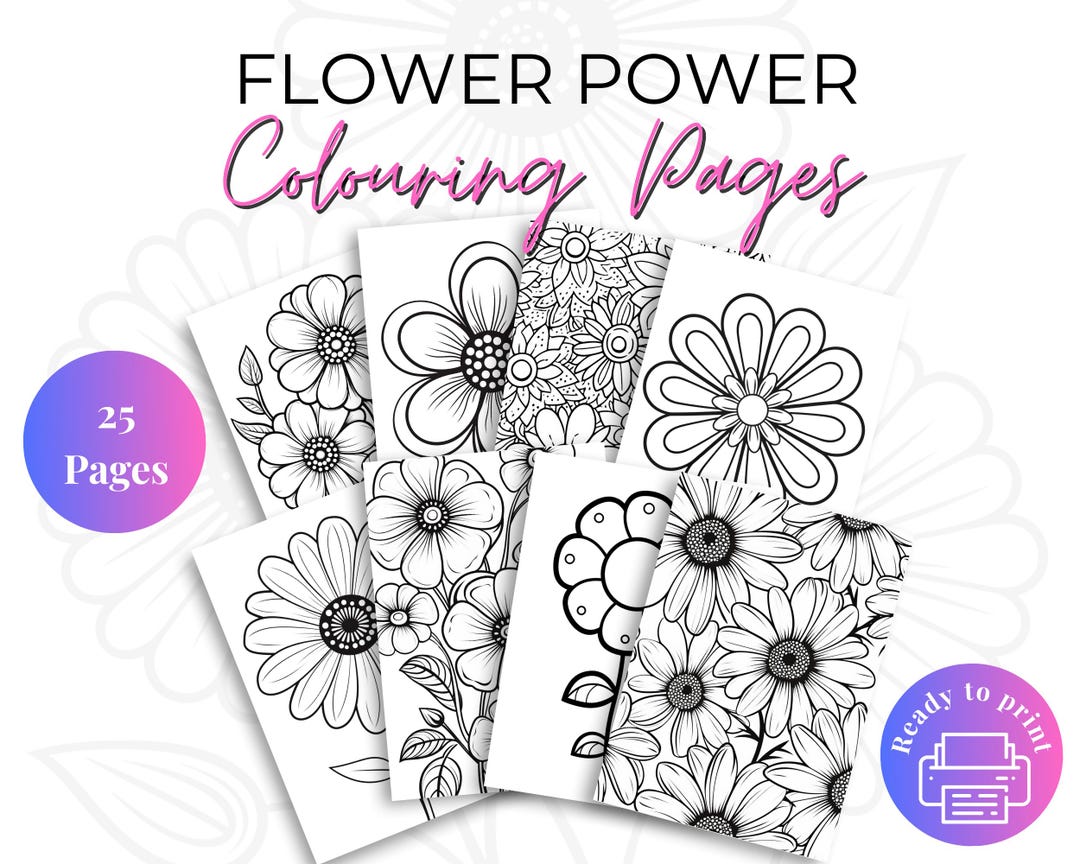 Flower Colouring Pages | 25 Printable Floral Designs for Adults & Kids ...