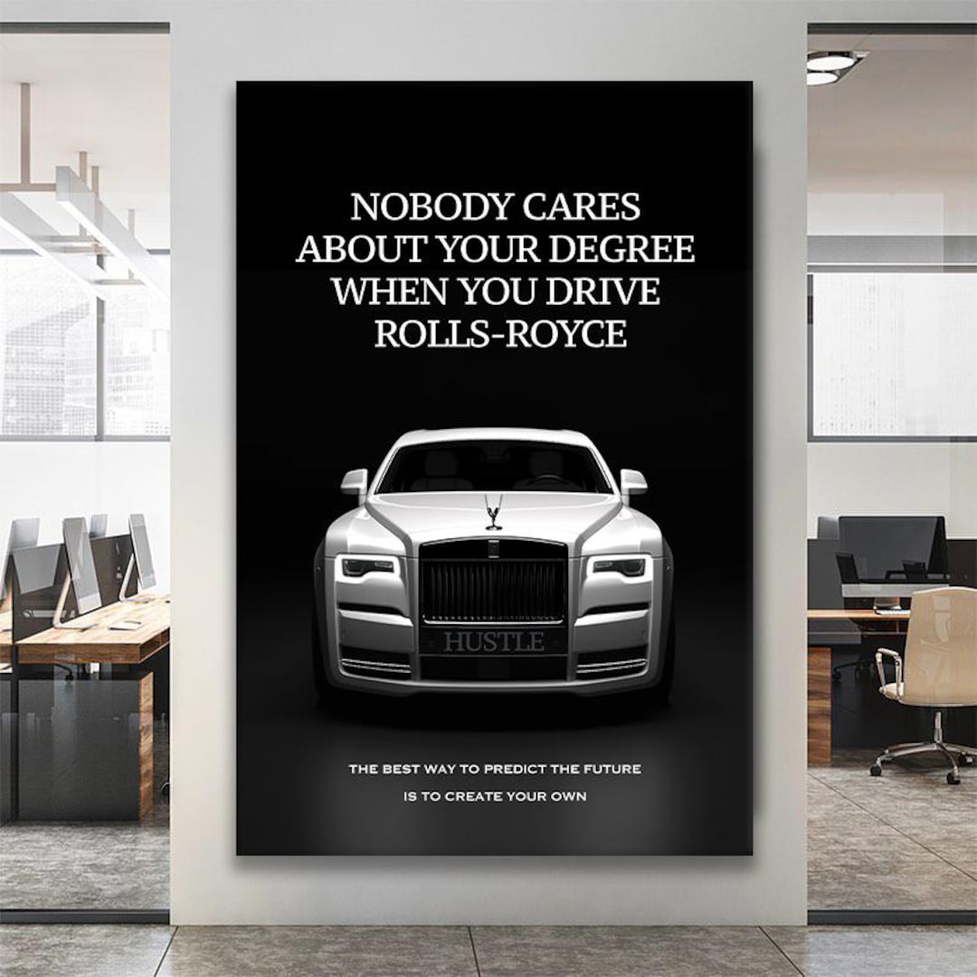 Luxury Car Canvas Art – Motivational Hustle Quote, Modern Decor - Etsy