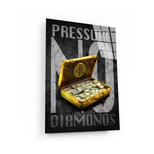 Bitcoin Canvas Art | No Pressure Quote, Crypto Hustle Office Decor