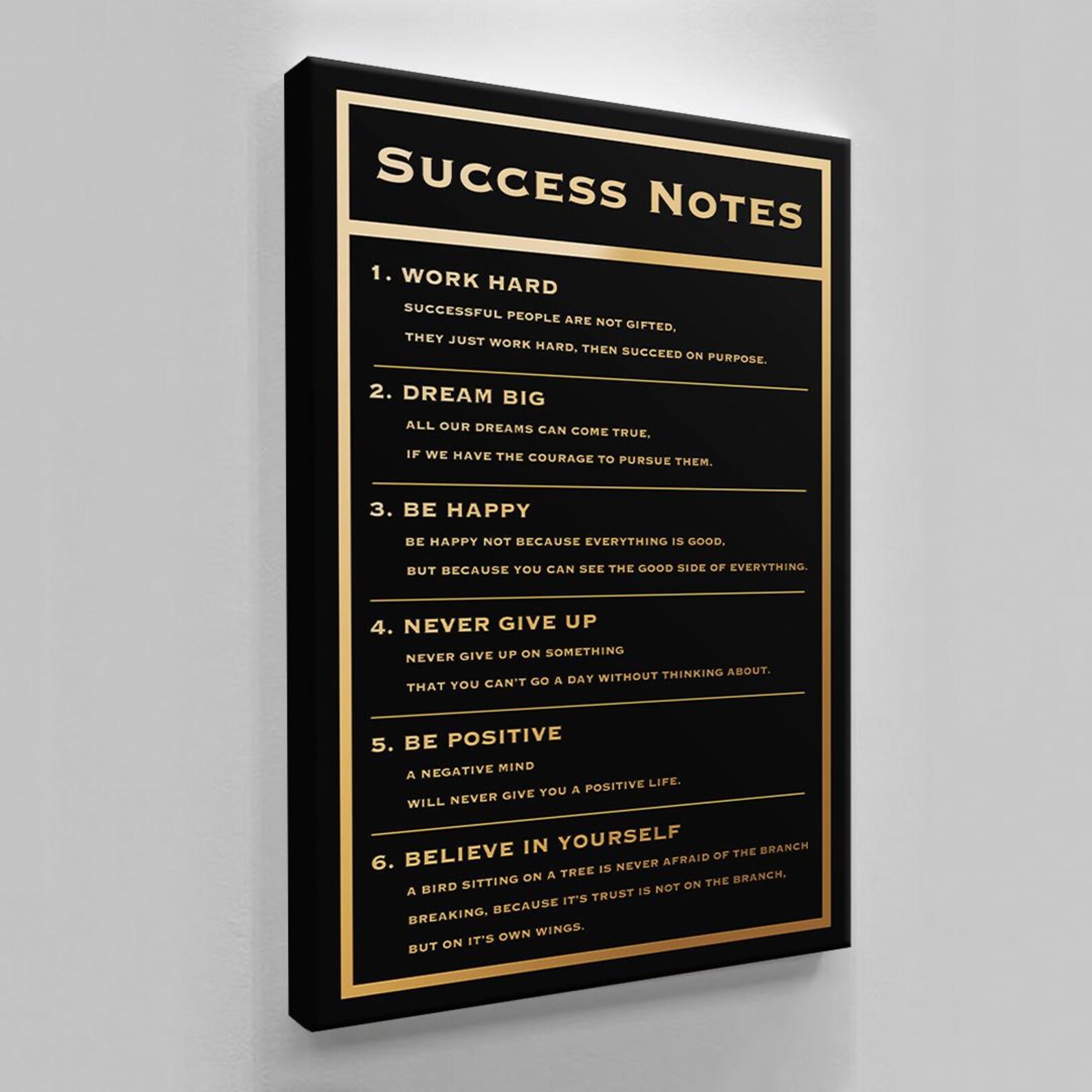 Motivational Success Notes Canvas Art: Inspirational Office Decor - Etsy