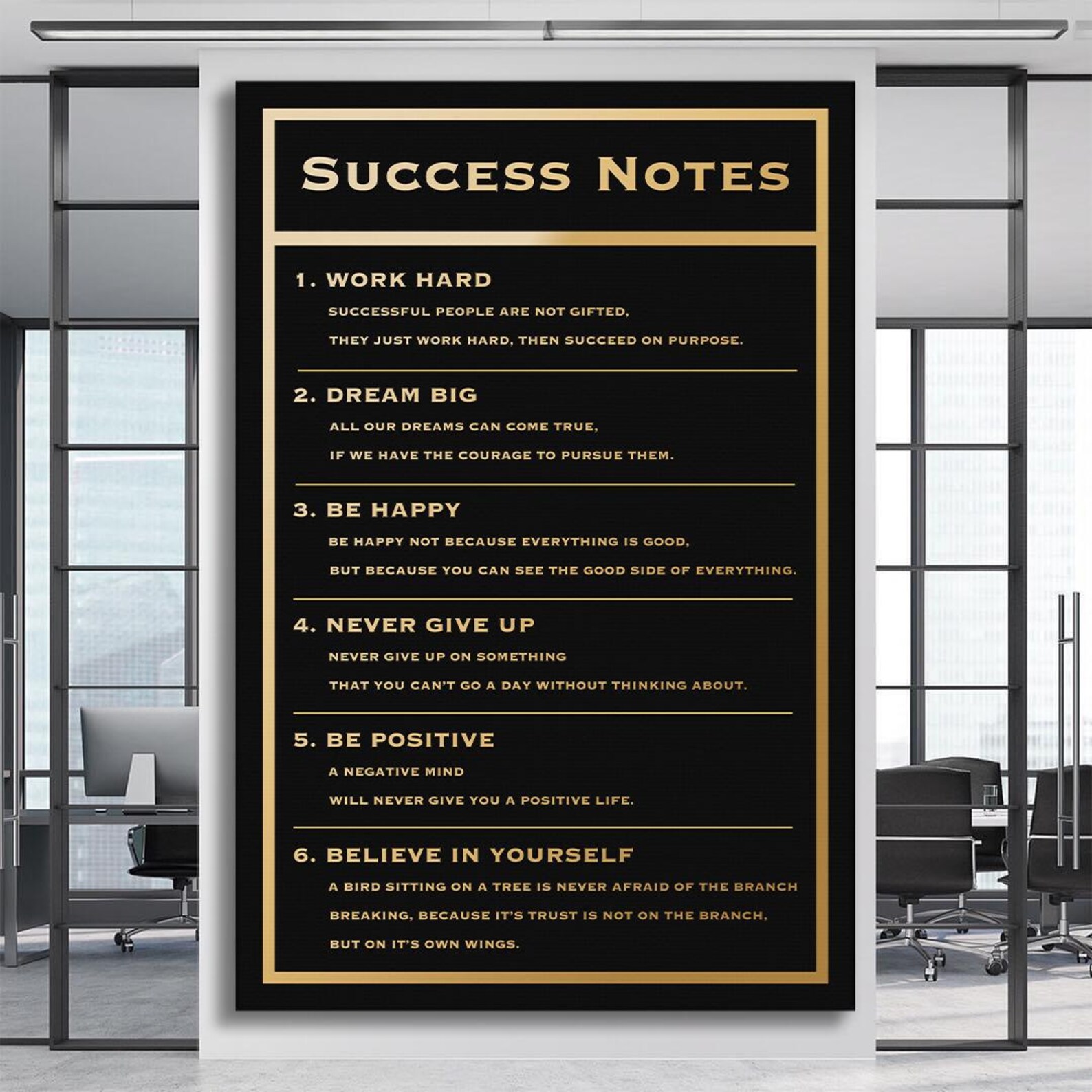 Success Note Photo Motivational Success Notes Canvas Art: Inspirational Office Decor - Etsy