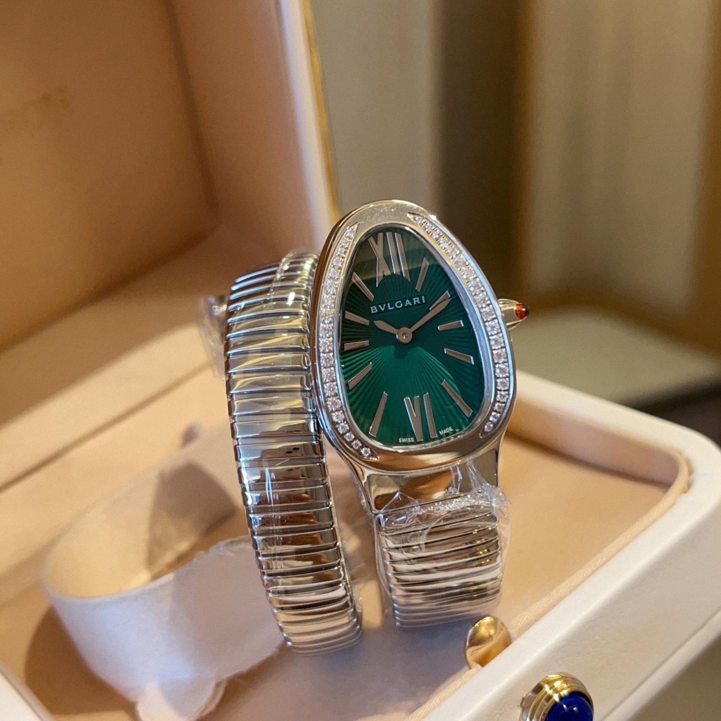 Serpenti Snake Silver Coil Wrap Watch with Crystal Accents Serpentis Watch - Etsy Finland main image 3